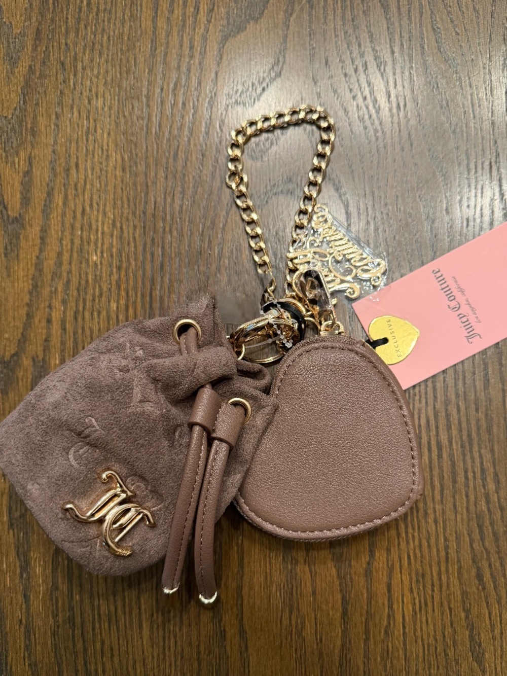 NWT - Juicy Couture Exclusive Mini Bucket & Heart Coin Pouch Bag Charm